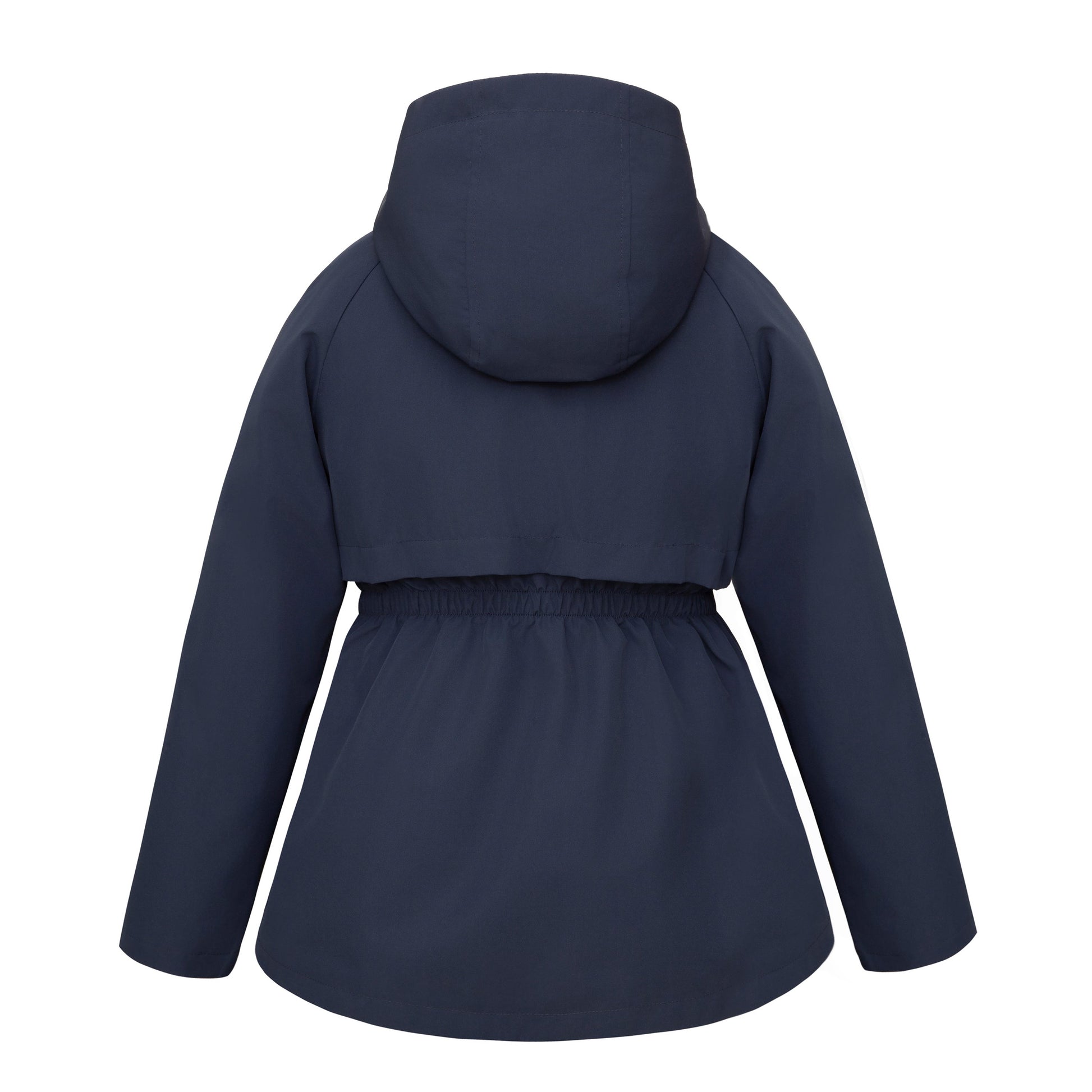 Rokka&Rolla Girls' Water Resistant Lightweight Windbreaker Hooded Transitional Jacket - Navy Coats & Jackets Rokka&Rolla