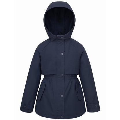 Rokka&Rolla Girls' Water Resistant Lightweight Windbreaker Hooded Transitional Jacket - Navy Coats & Jackets XS Rokka&Rolla