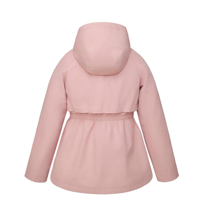 Rokka&Rolla Girls' Water Resistant Lightweight Windbreaker Hooded Transitional Jacket - Pink Coats & Jackets Rokka&Rolla