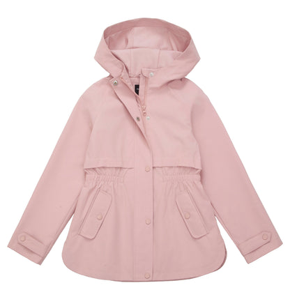 Rokka&Rolla Girls' Water Resistant Lightweight Windbreaker Hooded Transitional Jacket - Pink Coats & Jackets Rokka&Rolla