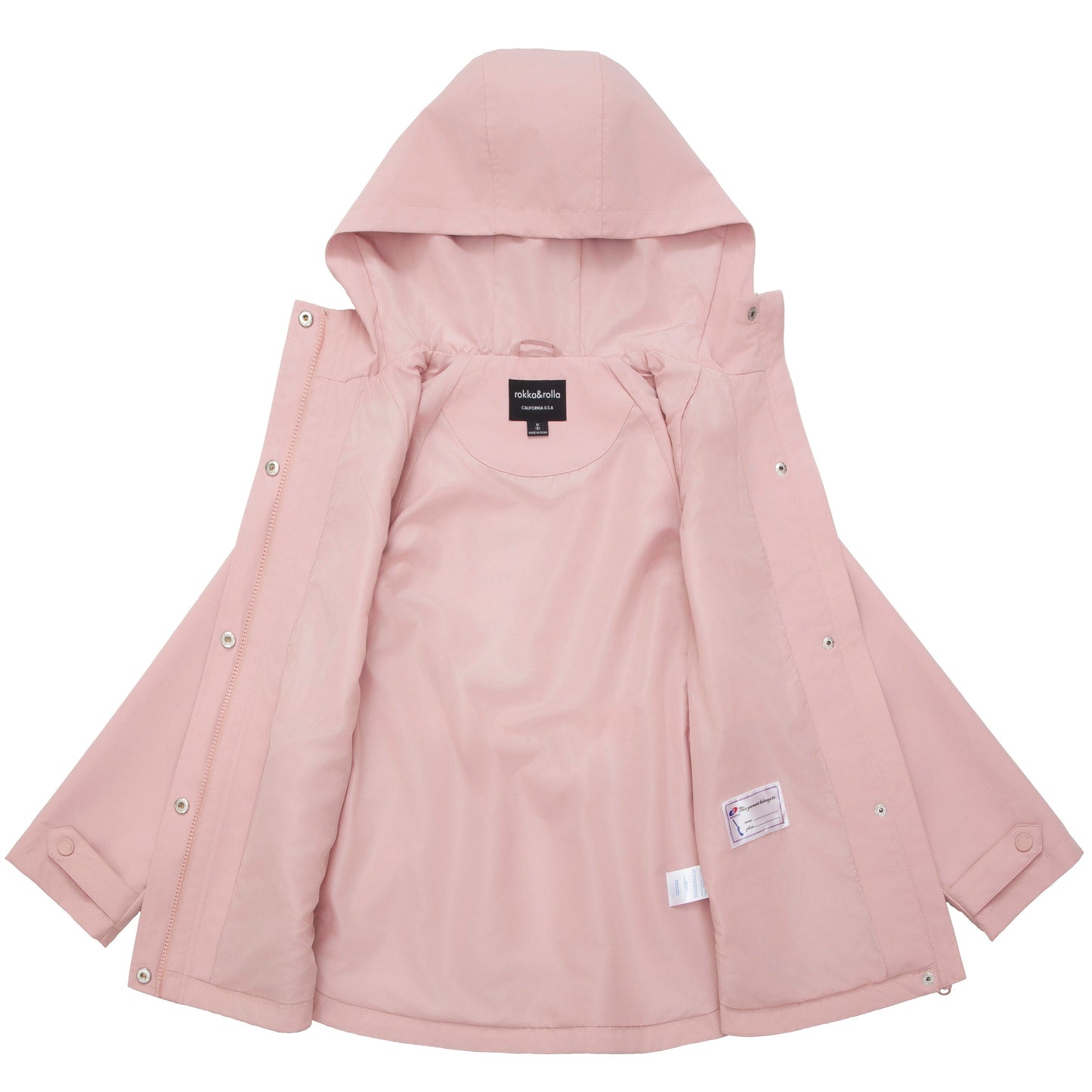 Rokka&Rolla Girls' Water Resistant Lightweight Windbreaker Hooded Transitional Jacket - Pink Coats & Jackets Rokka&Rolla