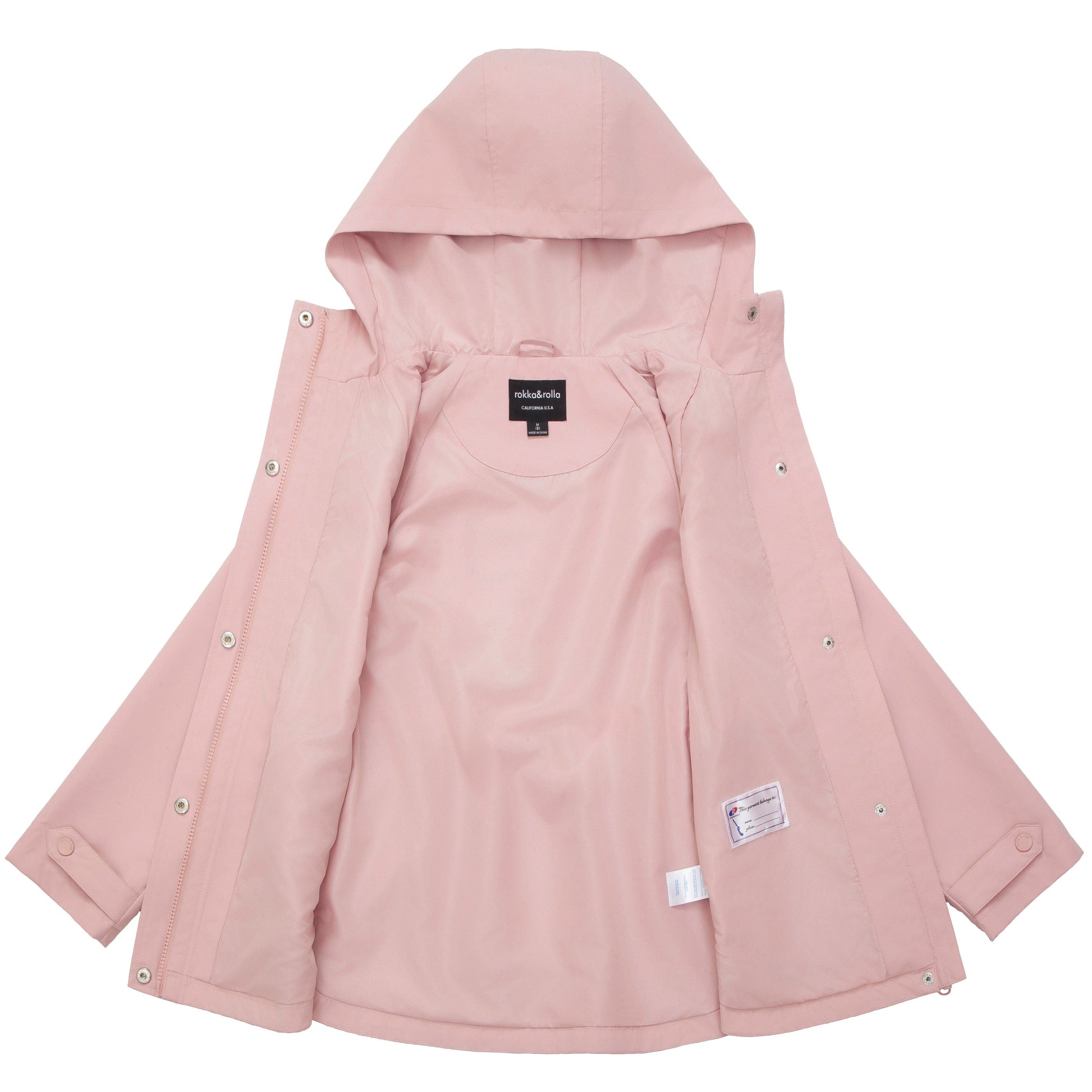 Rokka&Rolla Girls' Water Resistant Lightweight Windbreaker Hooded Transitional Jacket - Pink Coats & Jackets Rokka&Rolla