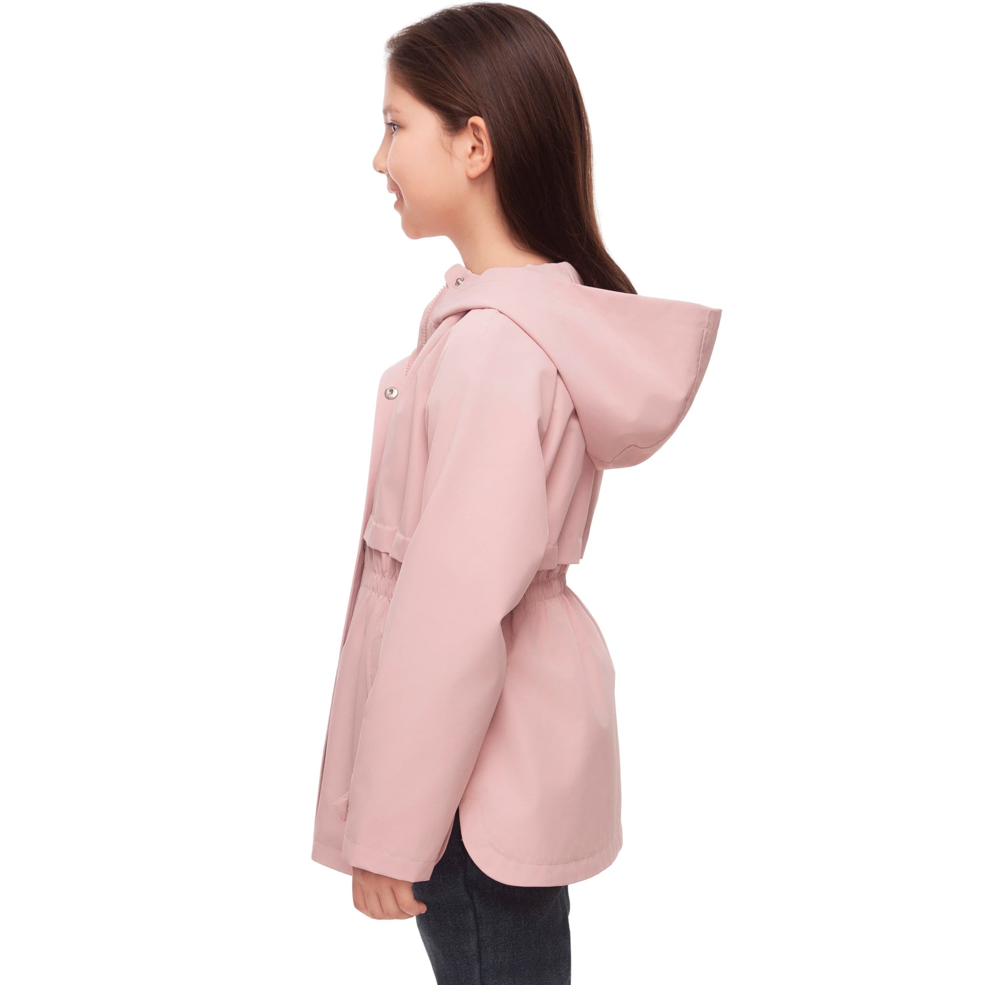Rokka&Rolla Girls' Water Resistant Lightweight Windbreaker Hooded Transitional Jacket - Pink Coats & Jackets Rokka&Rolla