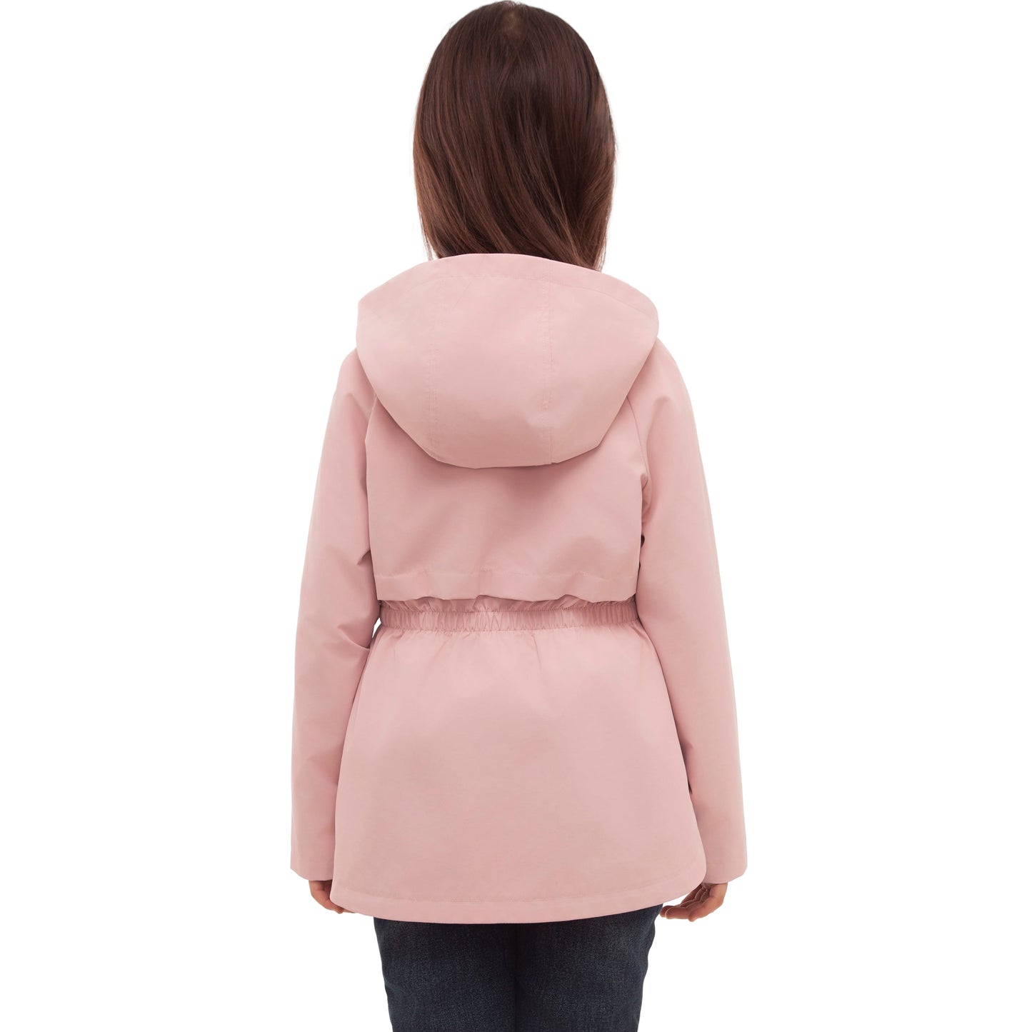 Rokka&Rolla Girls' Water Resistant Lightweight Windbreaker Hooded Transitional Jacket - Pink Coats & Jackets Rokka&Rolla