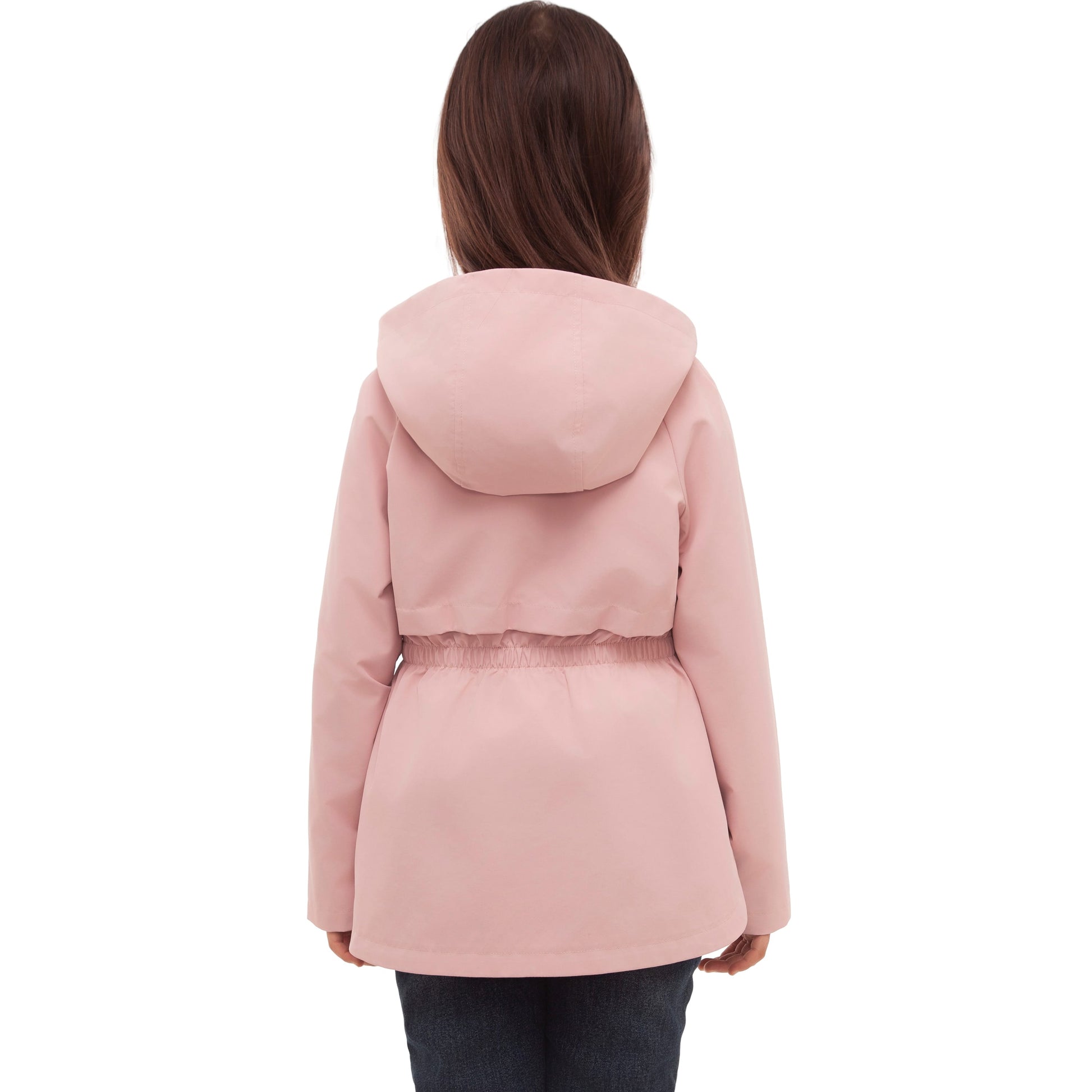 Rokka&Rolla Girls' Water Resistant Lightweight Windbreaker Hooded Transitional Jacket - Pink Coats & Jackets Rokka&Rolla