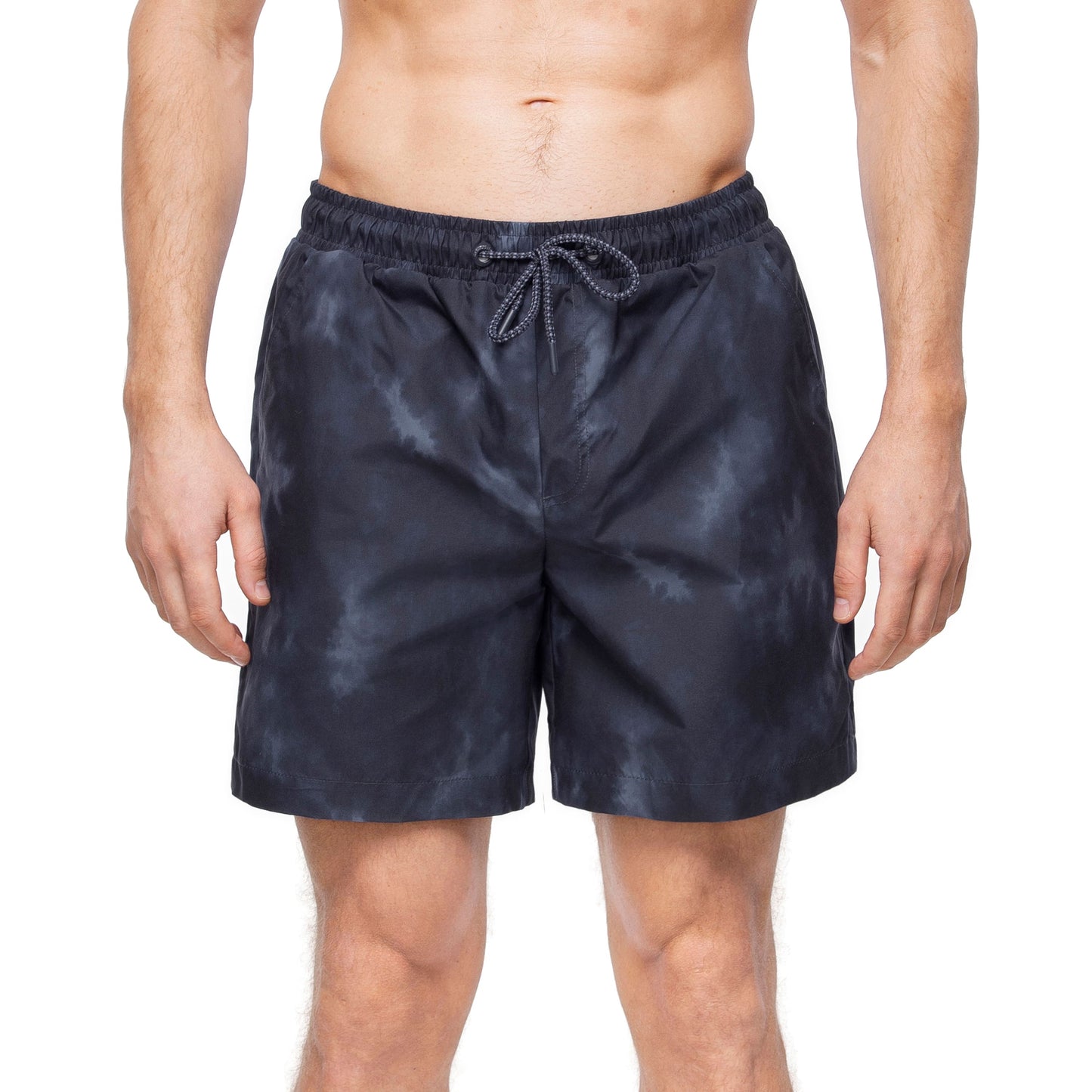 Rokka&Rolla Men's Quick Dry Swim Trunks with Compression Liner 7" Bathing Suit Tie-Dye Board Shorts - Black Wash Swimwear Rokka&Rolla
