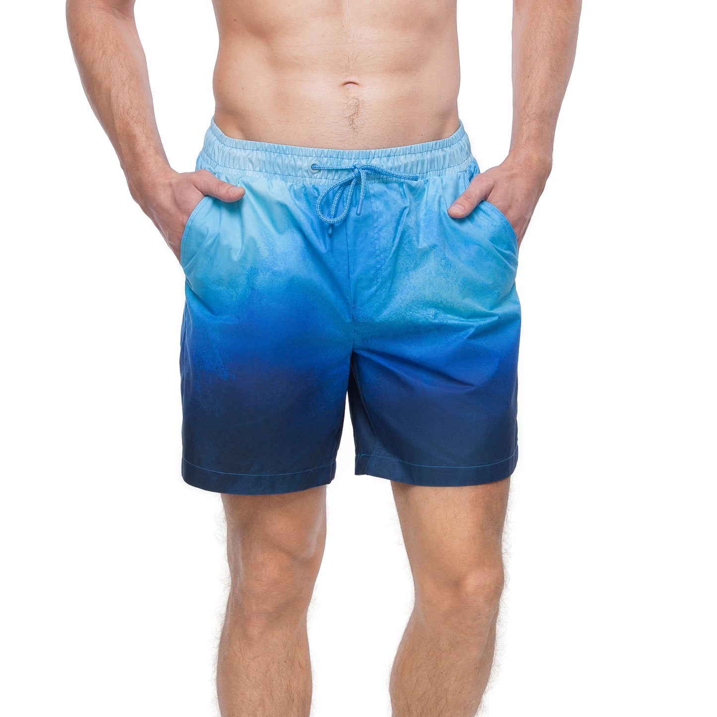 Rokka&Rolla Men's Quick Dry Swim Trunks with Compression Liner 7" Bathing Suit Tie-Dye Board Shorts - Blue Wash Swimwear Rokka&Rolla