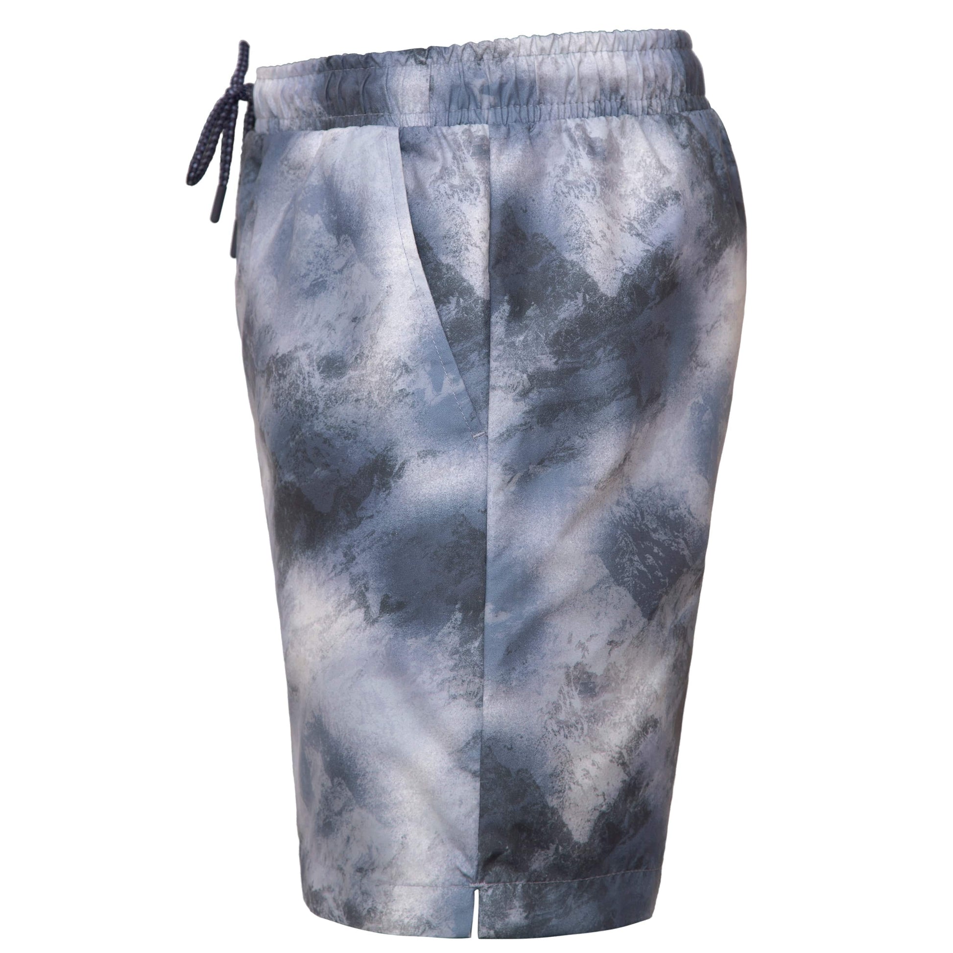 Rokka&Rolla Men's Quick Dry Swim Trunks with Compression Liner 7" Bathing Suit Tie-Dye Board Shorts - Grey Wash Rokka&Rolla