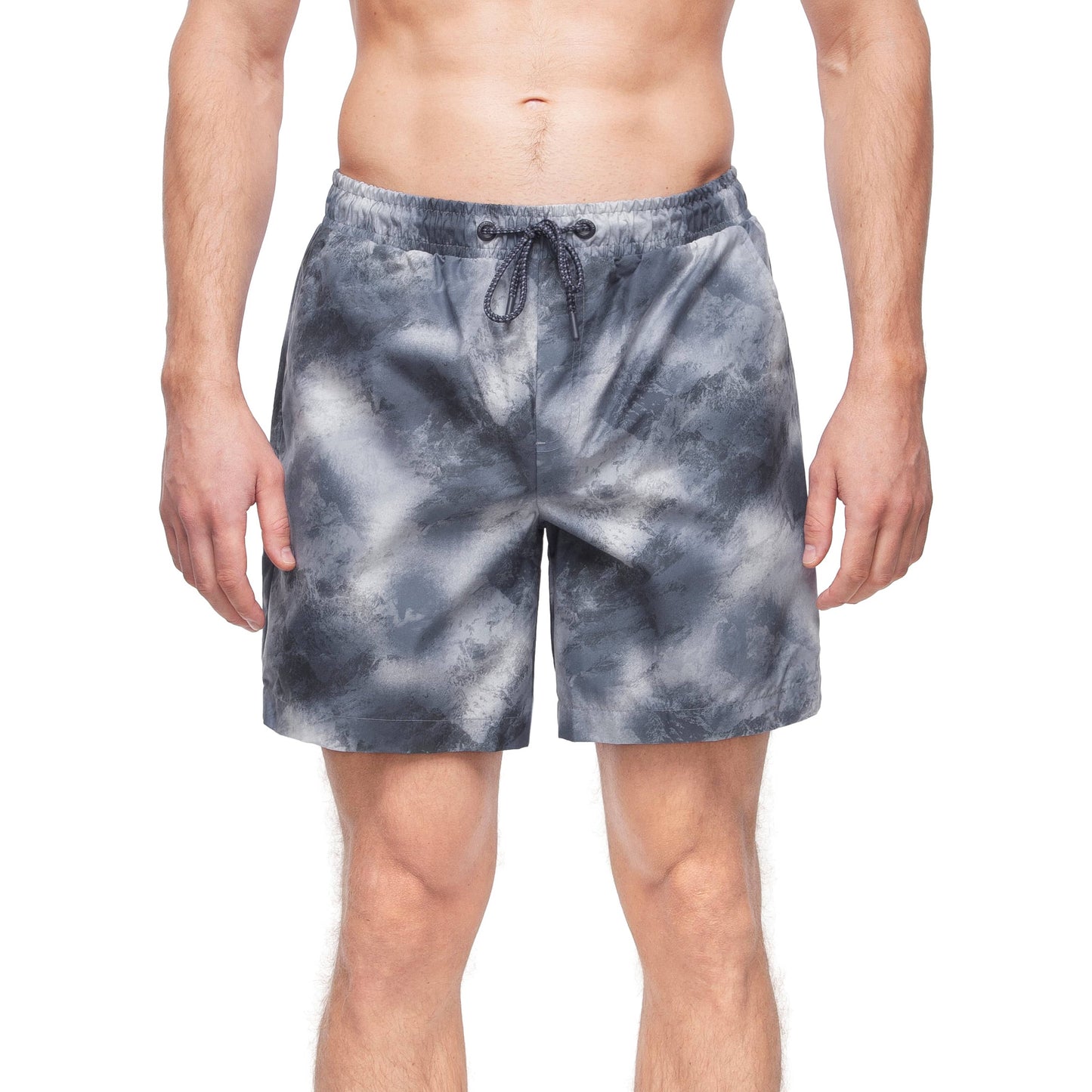 Rokka&Rolla Men's Quick Dry Swim Trunks with Compression Liner 7" Bathing Suit Tie-Dye Board Shorts - Grey Wash Swimwear Rokka&Rolla