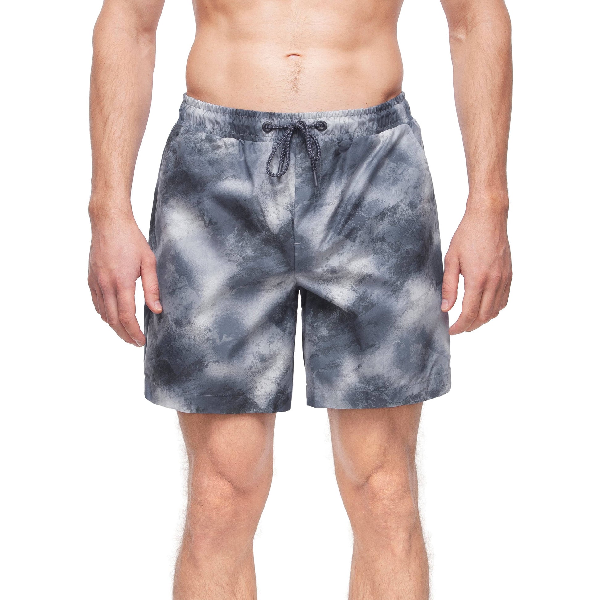 Rokka&Rolla Men's Quick Dry Swim Trunks with Compression Liner 7" Bathing Suit Tie-Dye Board Shorts - Grey Wash Swimwear Rokka&Rolla