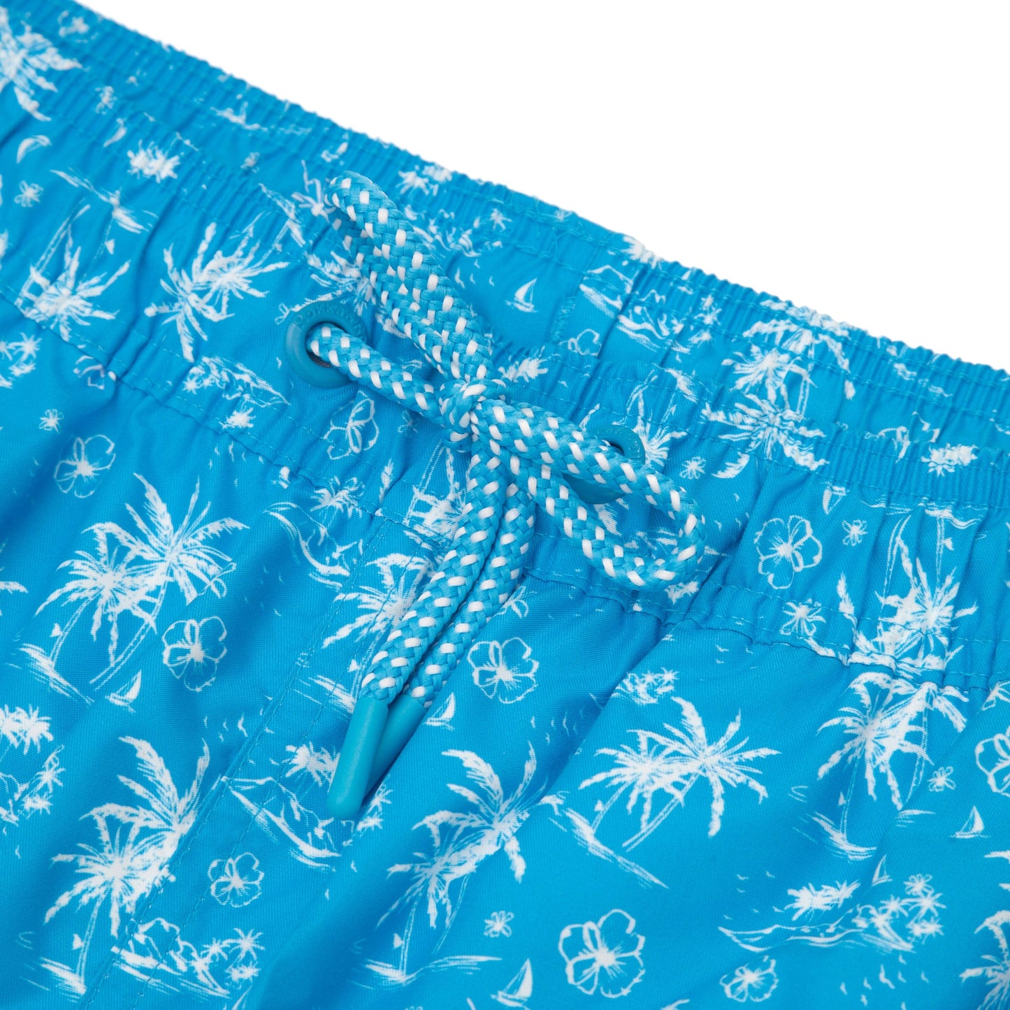 Rokka&Rolla Men's Swim Trunks with Compression Liner 7" Bathing Suit Quick Dry Board Shorts - Blue Tropical Print Rokka&Rolla