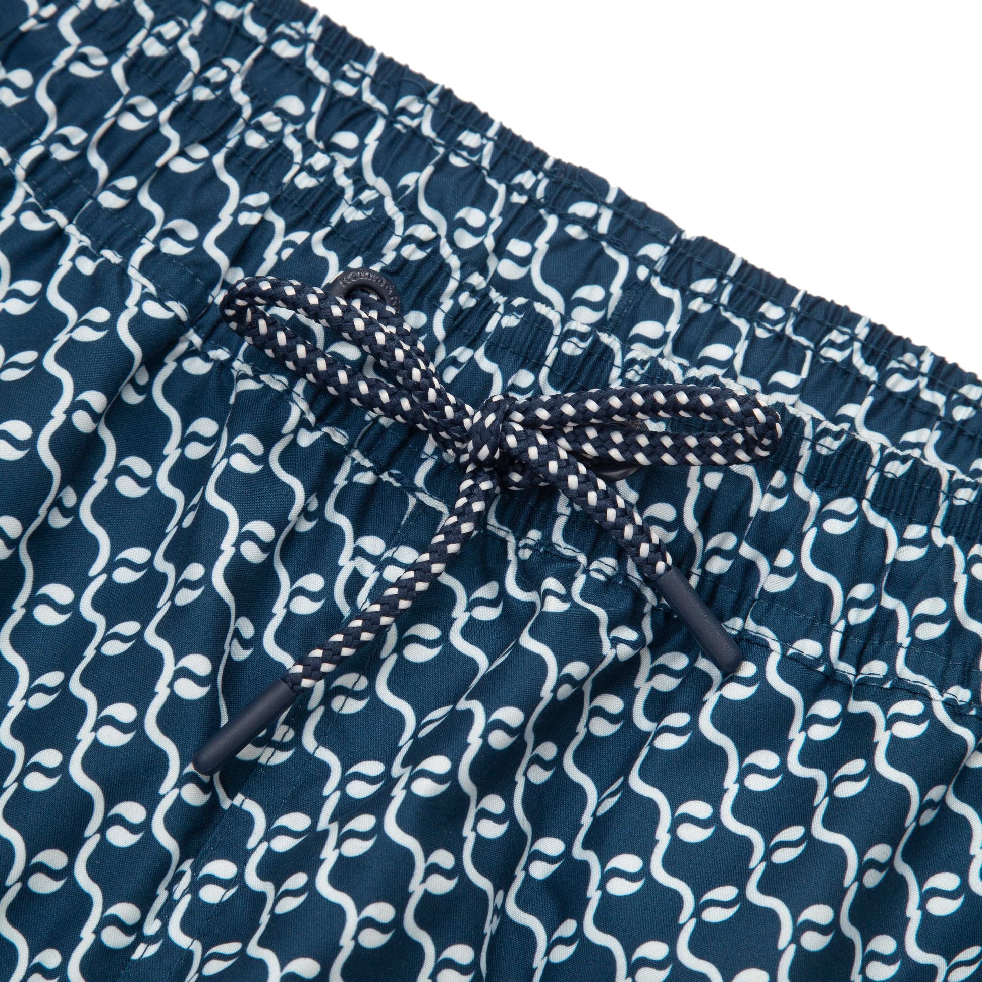 Rokka&Rolla Men's Swim Trunks with Compression Liner 7" Bathing Suit Quick Dry Board Shorts - Navy Print Rokka&Rolla