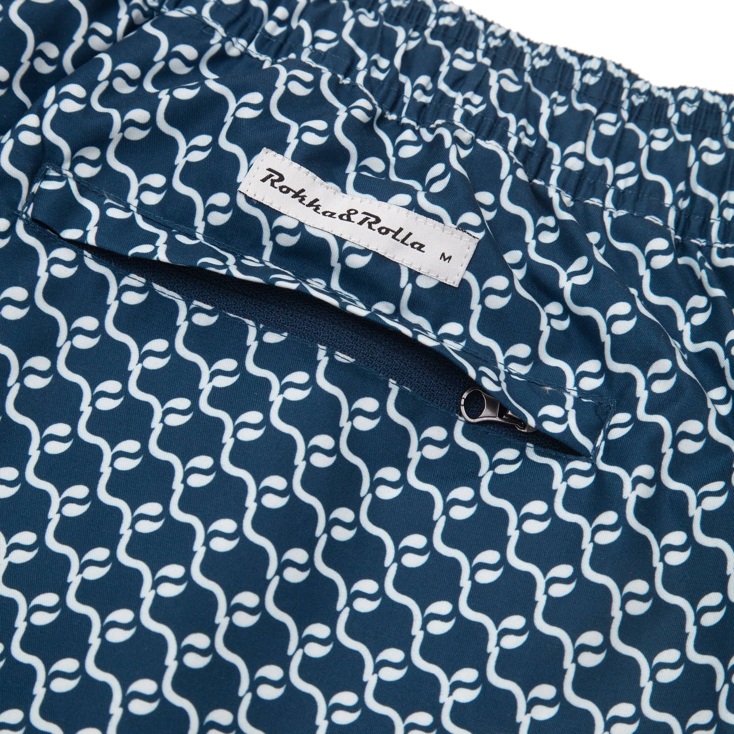 Rokka&Rolla Men's Swim Trunks with Compression Liner 7" Bathing Suit Quick Dry Board Shorts - Navy Print Rokka&Rolla