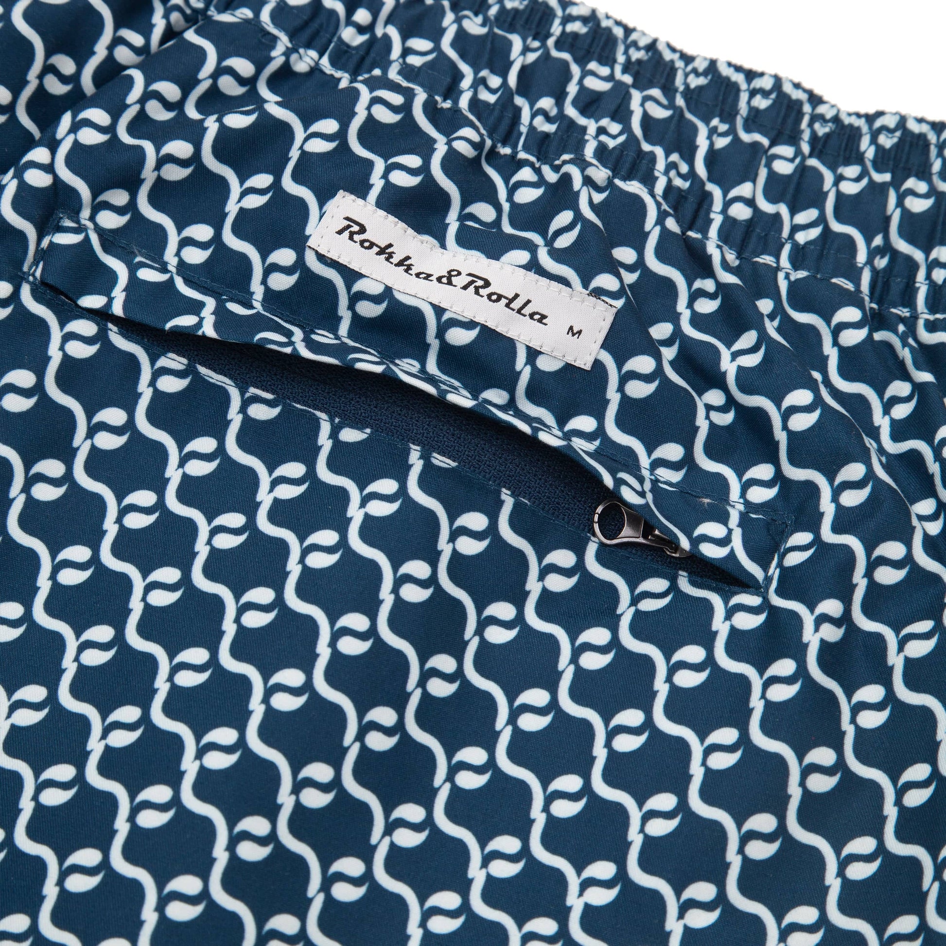 Rokka&Rolla Men's Swim Trunks with Compression Liner 7" Bathing Suit Quick Dry Board Shorts - Navy Print Rokka&Rolla