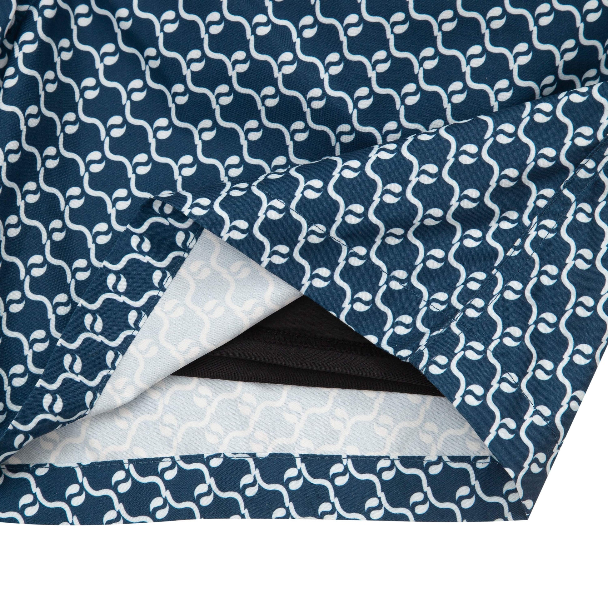Rokka&Rolla Men's Swim Trunks with Compression Liner 7" Bathing Suit Quick Dry Board Shorts - Navy Print Rokka&Rolla