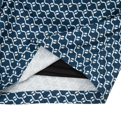 Rokka&Rolla Men's Swim Trunks with Compression Liner 7" Bathing Suit Quick Dry Board Shorts - Navy Print Rokka&Rolla