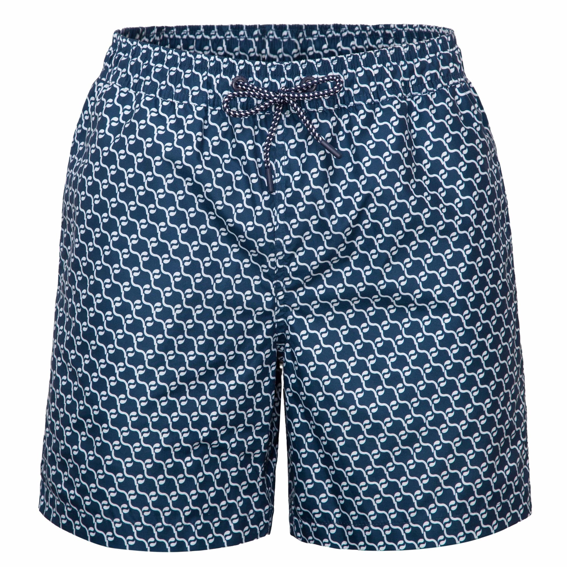 Rokka&Rolla Men's Swim Trunks with Compression Liner 7" Bathing Suit Quick Dry Board Shorts - Navy Print Rokka&Rolla