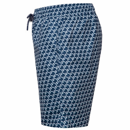 Rokka&Rolla Men's Swim Trunks with Compression Liner 7" Bathing Suit Quick Dry Board Shorts - Navy Print Rokka&Rolla
