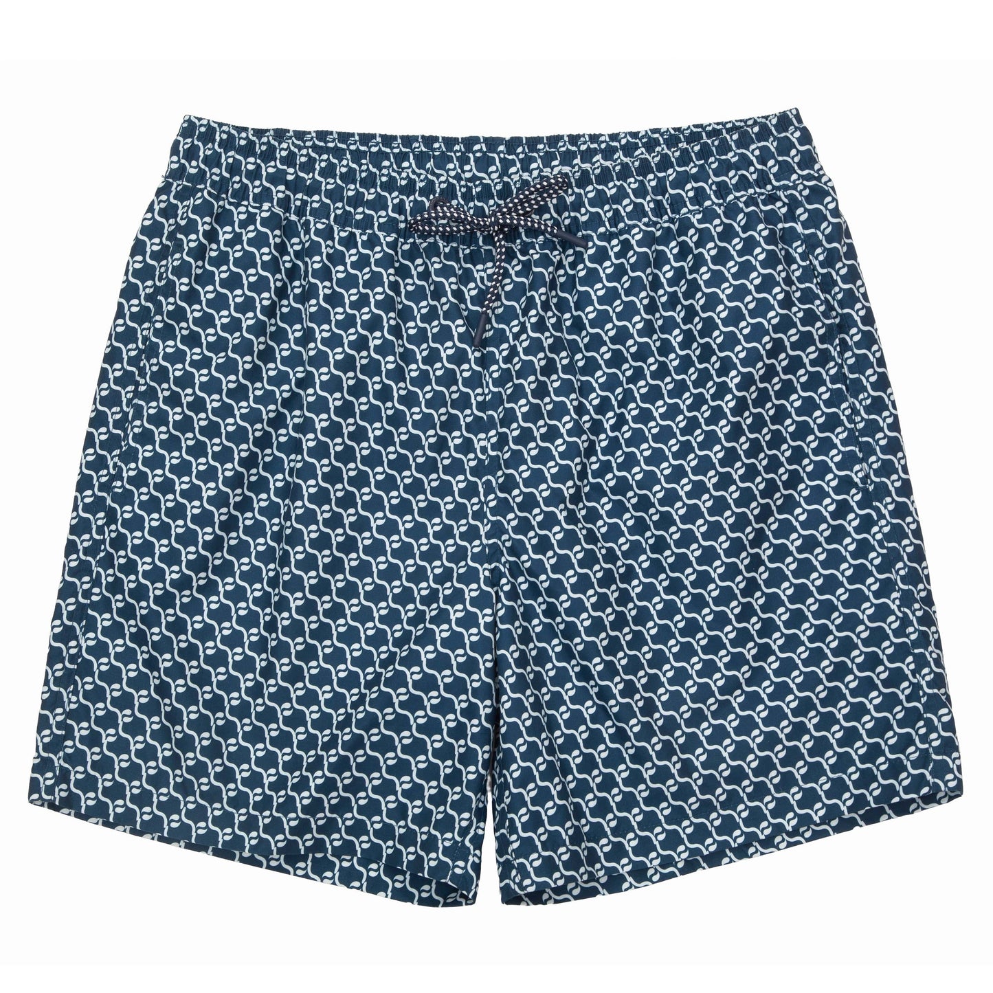 Rokka&Rolla Men's Swim Trunks with Compression Liner 7" Bathing Suit Quick Dry Board Shorts - Navy Print S Rokka&Rolla