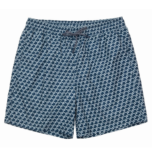 Rokka&Rolla Men's Swim Trunks with Compression Liner 7" Bathing Suit Quick Dry Board Shorts - Navy Print S Rokka&Rolla