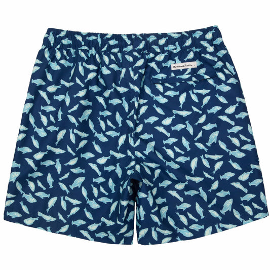 Rokka&Rolla Men's Swim Trunks with Compression Liner 7" Bathing Suit Quick Dry Board Shorts - Ocean Print Rokka&Rolla