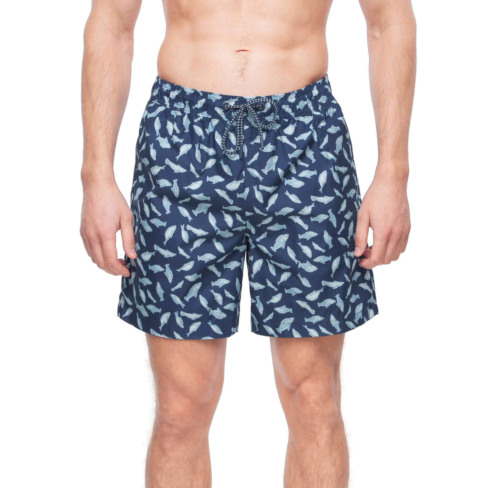 Rokka&Rolla Men's Swim Trunks with Compression Liner 7" Bathing Suit Quick Dry Board Shorts - Ocean Print Swimwear Rokka&Rolla