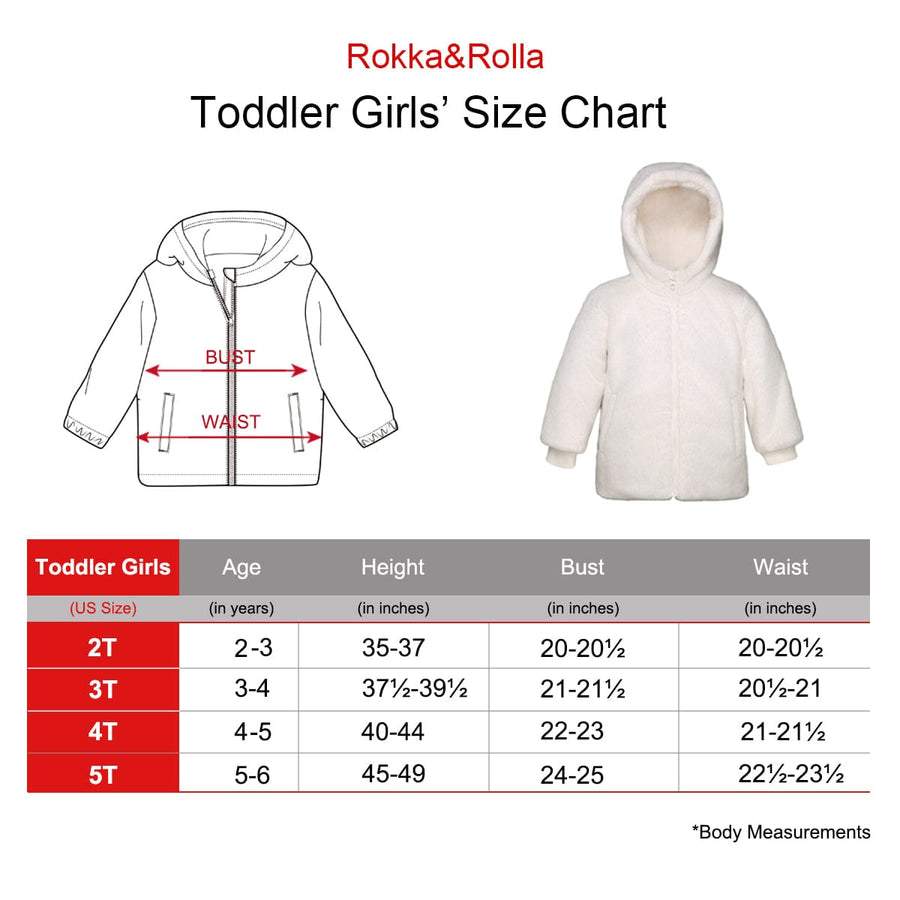 Rokka&Rolla Toddler Girls' Fuzzy Mini Fur Jacket Winter Puffer Coat (2T-5T) Coats & Jackets Rokka & Rolla