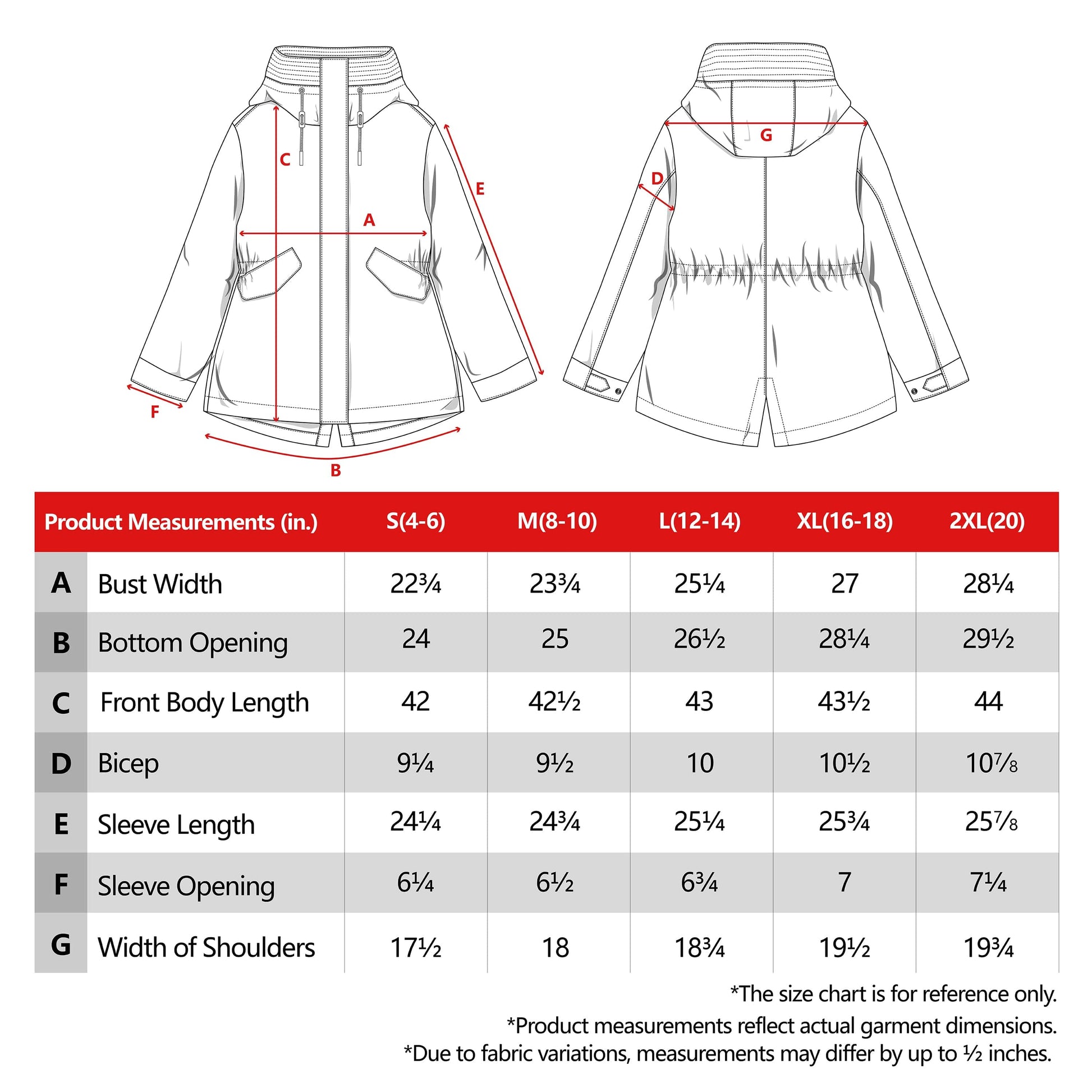 Rokka&Rolla Women's Water-Resistant Anorak Hooded Windbreaker Rain Jacket Transitional Trench Coat - Black Coats & Jackets Rokka&Rolla
