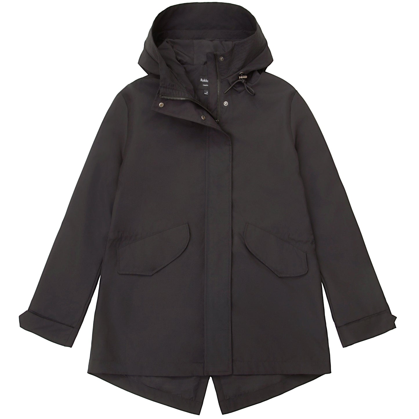 Rokka&Rolla Women's Water-Resistant Anorak Hooded Windbreaker Rain Jacket Transitional Trench Coat - Black Coats & Jackets Rokka&Rolla