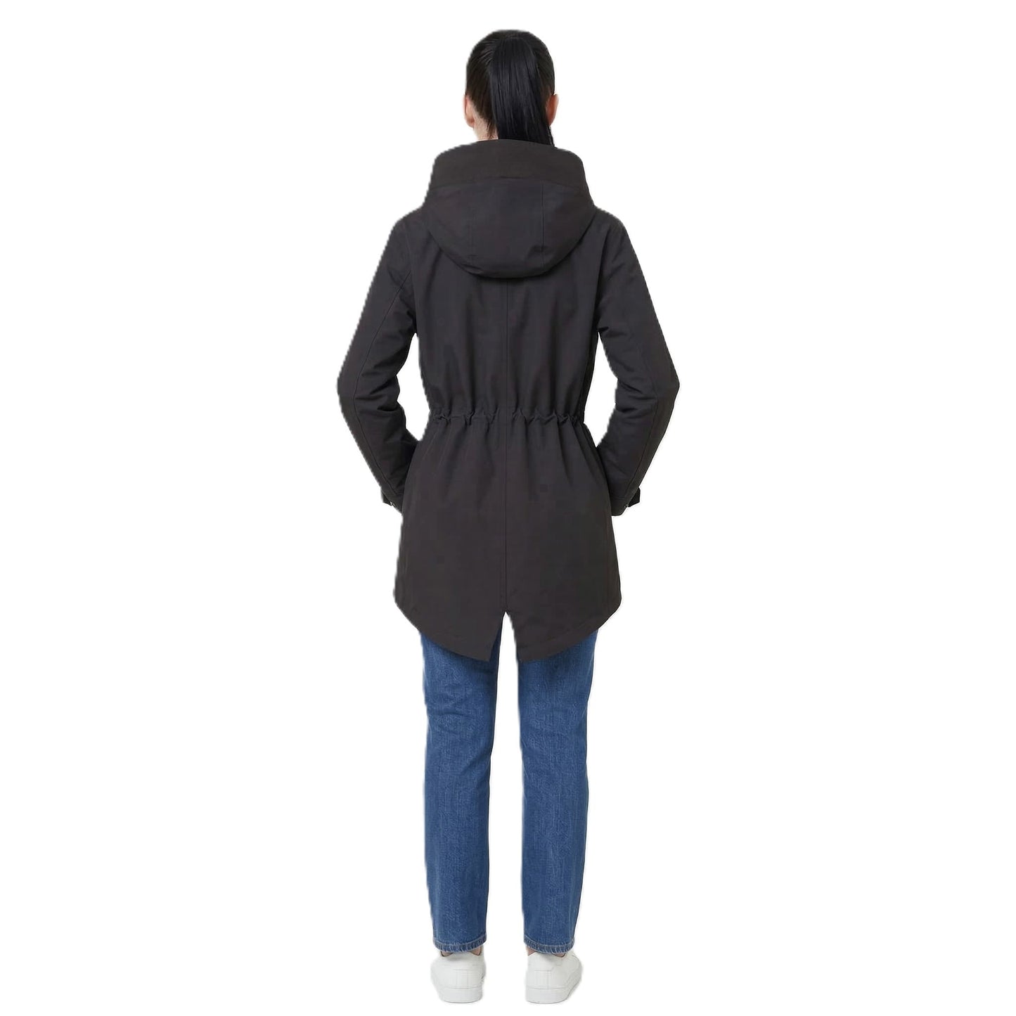 Rokka&Rolla Women's Water-Resistant Anorak Hooded Windbreaker Rain Jacket Transitional Trench Coat - Black Coats & Jackets Rokka&Rolla