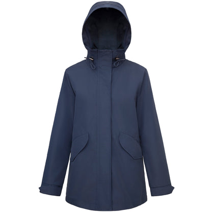 Rokka&Rolla Women's Water-Resistant Anorak Hooded Windbreaker Rain Jacket Transitional Trench Coat - Navy Coats & Jackets S Rokka&Rolla
