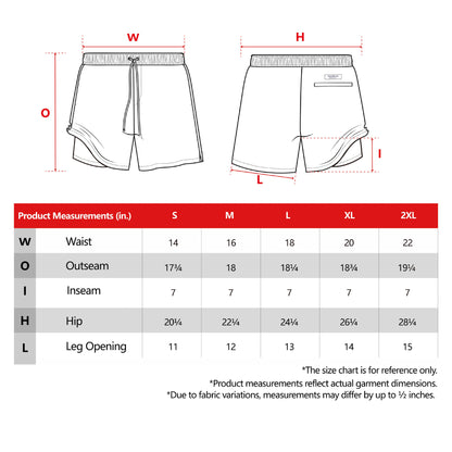 Rokka&Rolla Men's Swim Trunks with Compression Liner 7" Bathing Suit Quick Dry Board Shorts - Blue Tropical Print - Rokka&Rolla