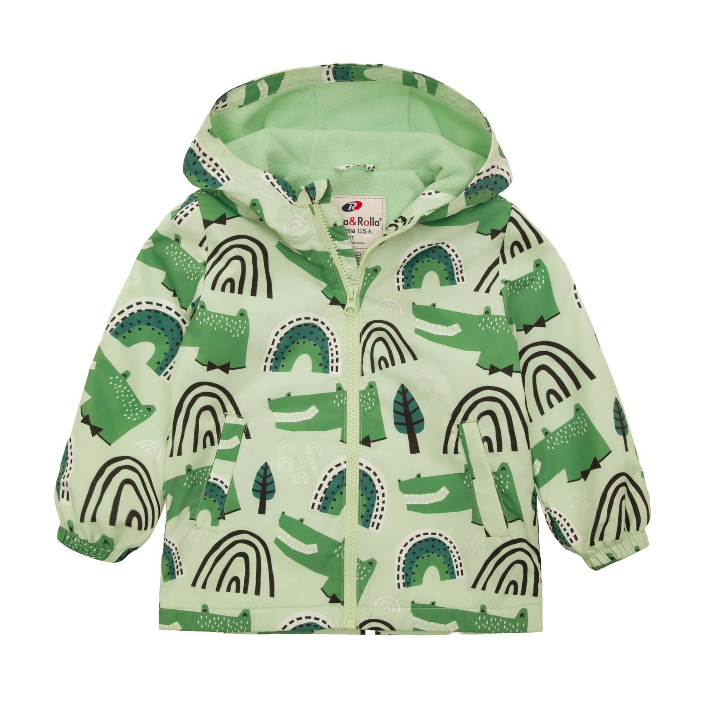 Toddler Boys' Outdoor Fleece Lined Cozy Light Windproof Jacket with Hood - Rokka&Rolla