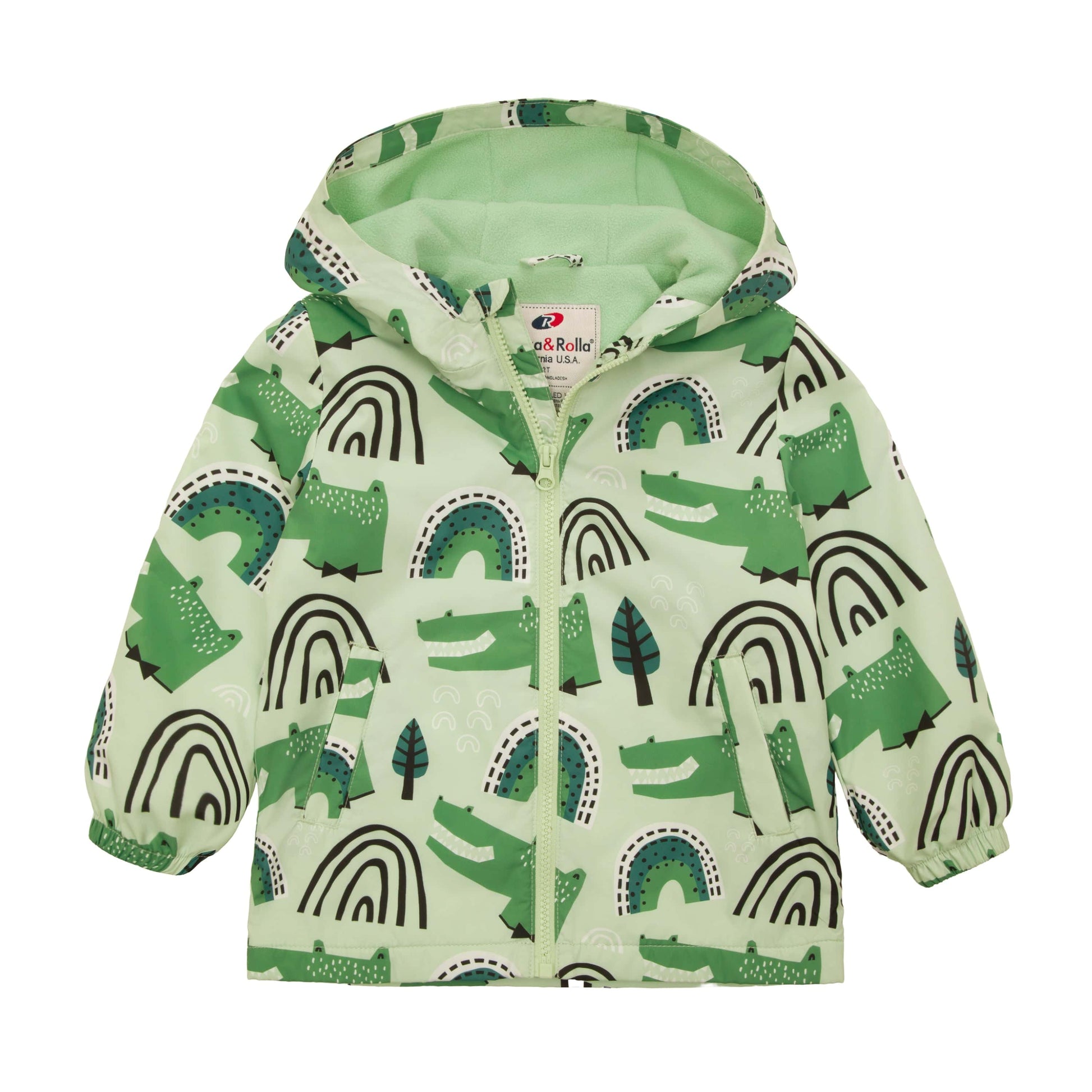 Toddler Boys' Outdoor Fleece Lined Cozy Light Windproof Jacket with Hood - Rokka&Rolla