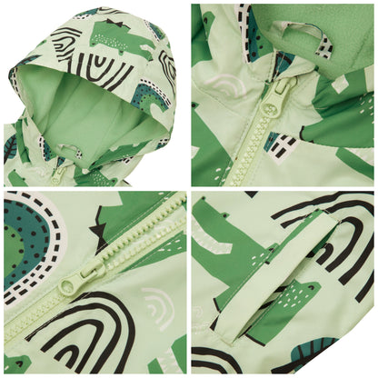 Toddler Boys' Outdoor Fleece Lined Cozy Light Windproof Jacket with Hood - Rokka&Rolla