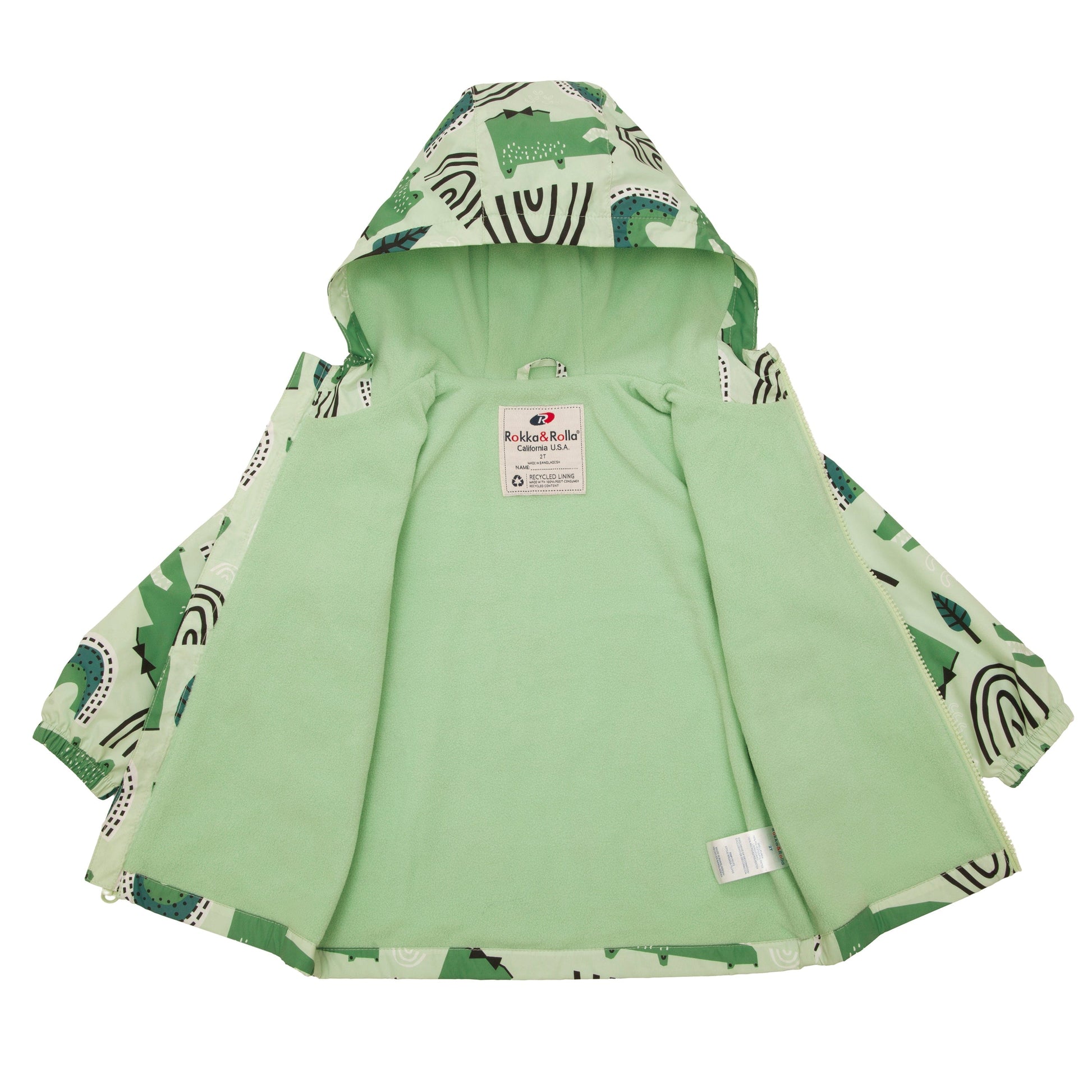 Toddler Boys' Outdoor Fleece Lined Cozy Light Windproof Jacket with Hood - Rokka&Rolla