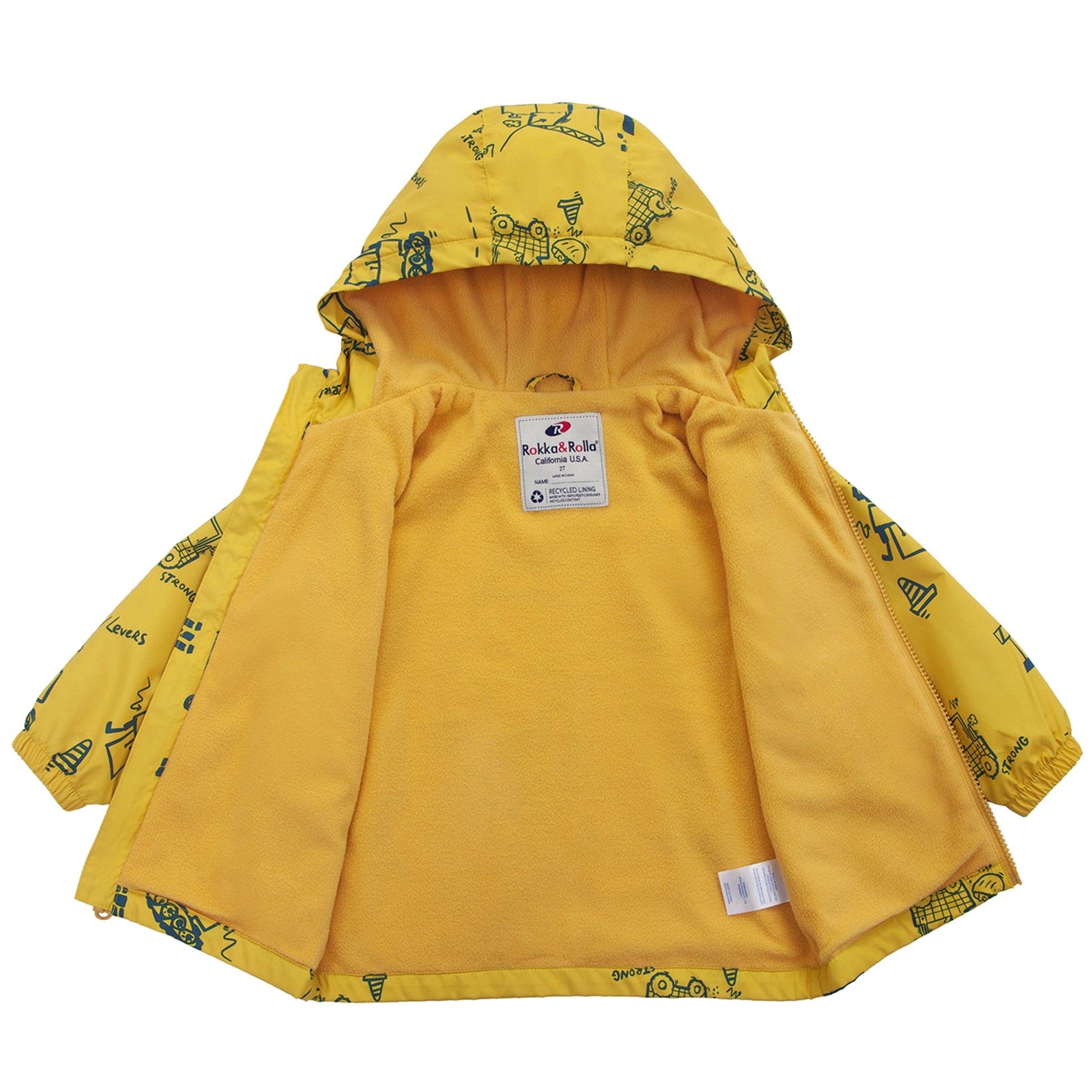 Toddler Boys' Outdoor Fleece Lined Cozy Light Windproof Jacket with Hood Coats & Jackets Rokka & Rolla