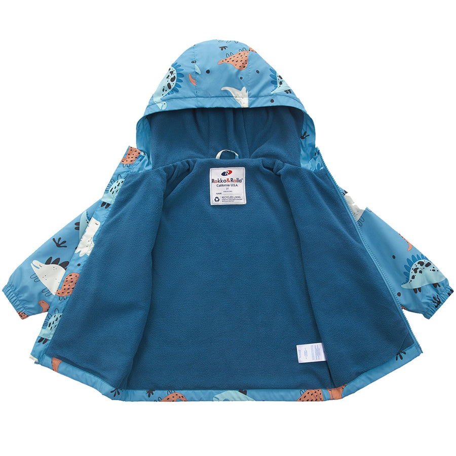 Toddler Boys' Outdoor Fleece Lined Cozy Light Windproof Jacket with Hood Coats & Jackets Rokka & Rolla