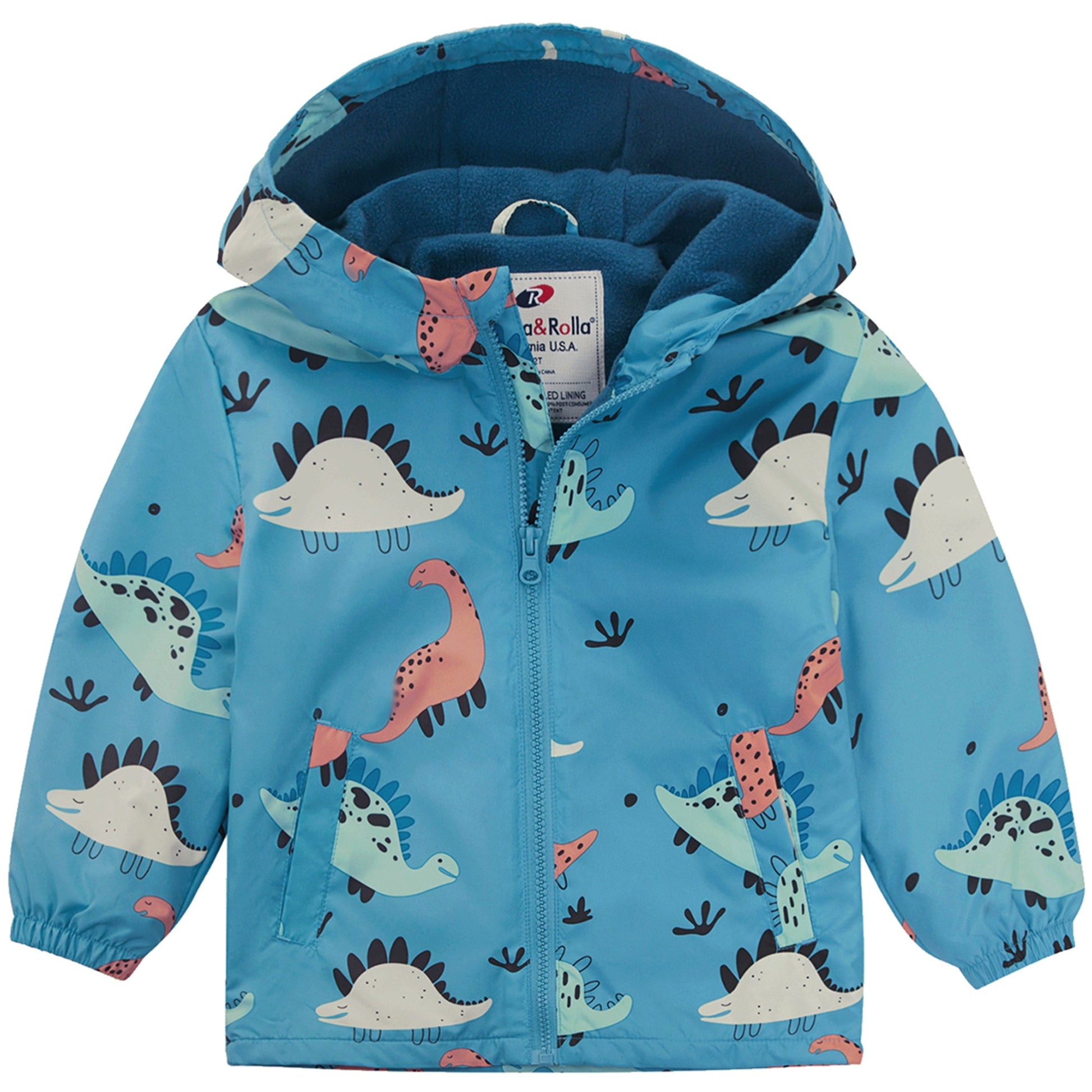 Toddler Boys' Outdoor Fleece Lined Cozy Light Windproof Jacket with Hood Coats & Jackets Rokka & Rolla
