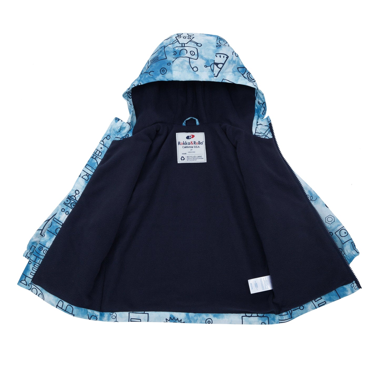Toddler Boys' Outdoor Fleece Lined Cozy Light Windproof Jacket with Hood Coats & Jackets Rokka & Rolla