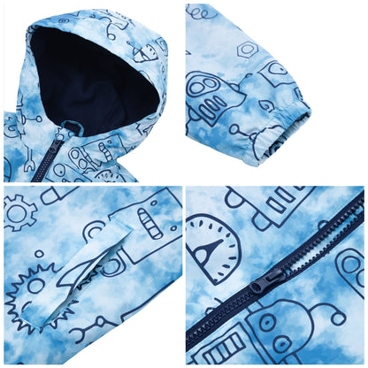 Toddler Boys' Outdoor Fleece Lined Cozy Light Windproof Jacket with Hood Coats & Jackets Rokka & Rolla