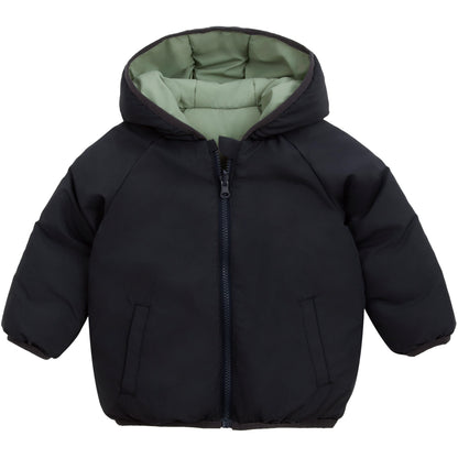 Toddler Boys' Reversible Lightweight Hooded Puffer Jacket - Green/Black Baby & Toddler Outerwear Rokka&Rolla