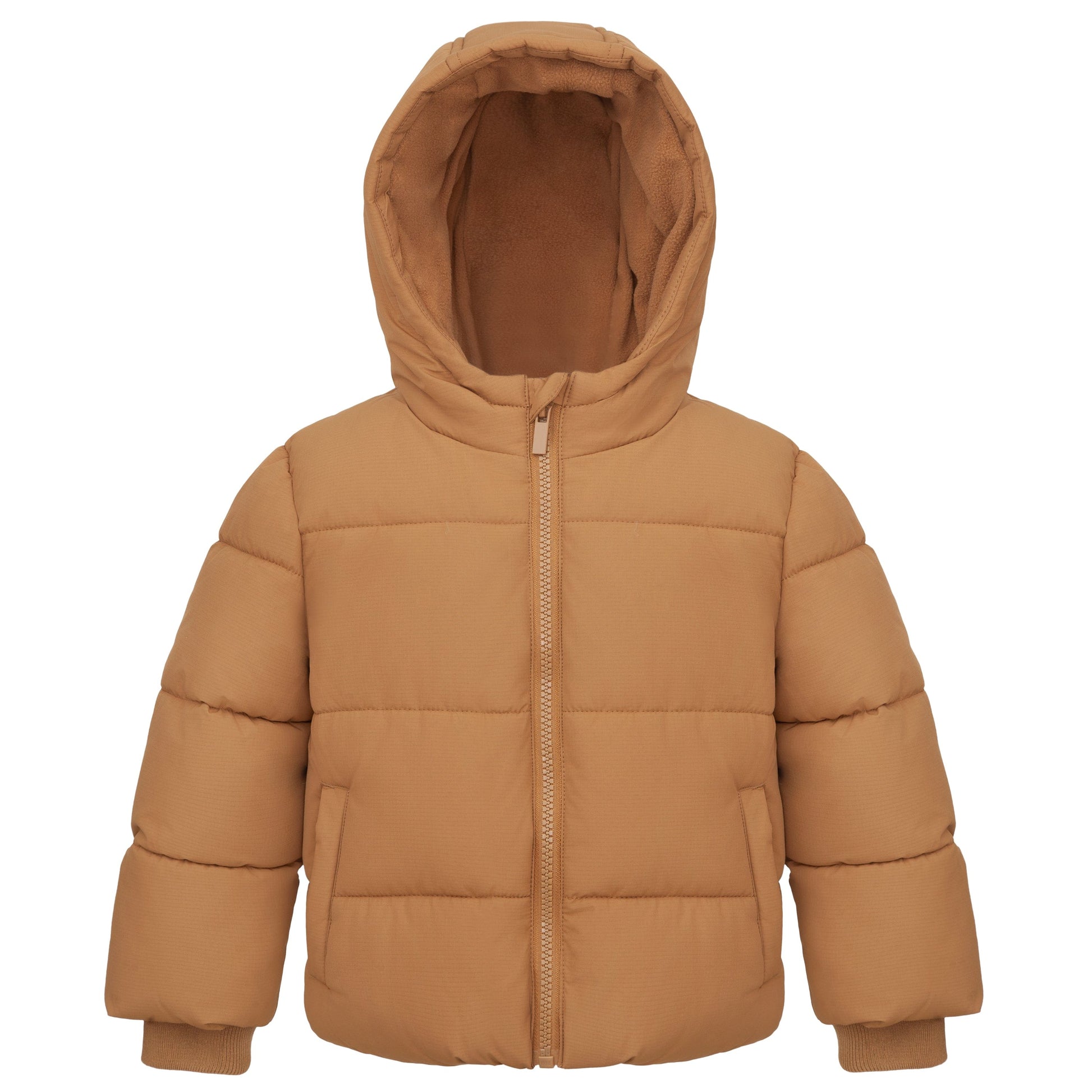 Toddler Boys' Water-Resistant Fleece Lined Ripstop Puffer Jacket Warm Tan / 2T Rokka&Rolla
