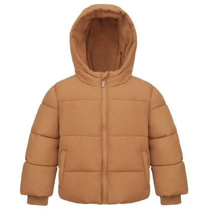 Toddler Boys' Water-Resistant Fleece Lined Ripstop Puffer Jacket Warm Tan / 2T Rokka&Rolla
