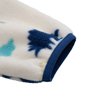 Toddler Fleece Jacket with Stand-Up Collar - Cream Dino Baby & Toddler Outerwear Rokka&Rolla