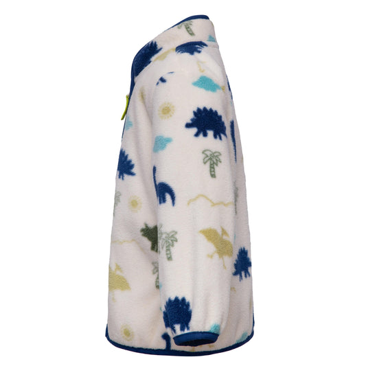 Toddler Fleece Jacket with Stand-Up Collar - Cream Dino Baby & Toddler Outerwear Rokka&Rolla