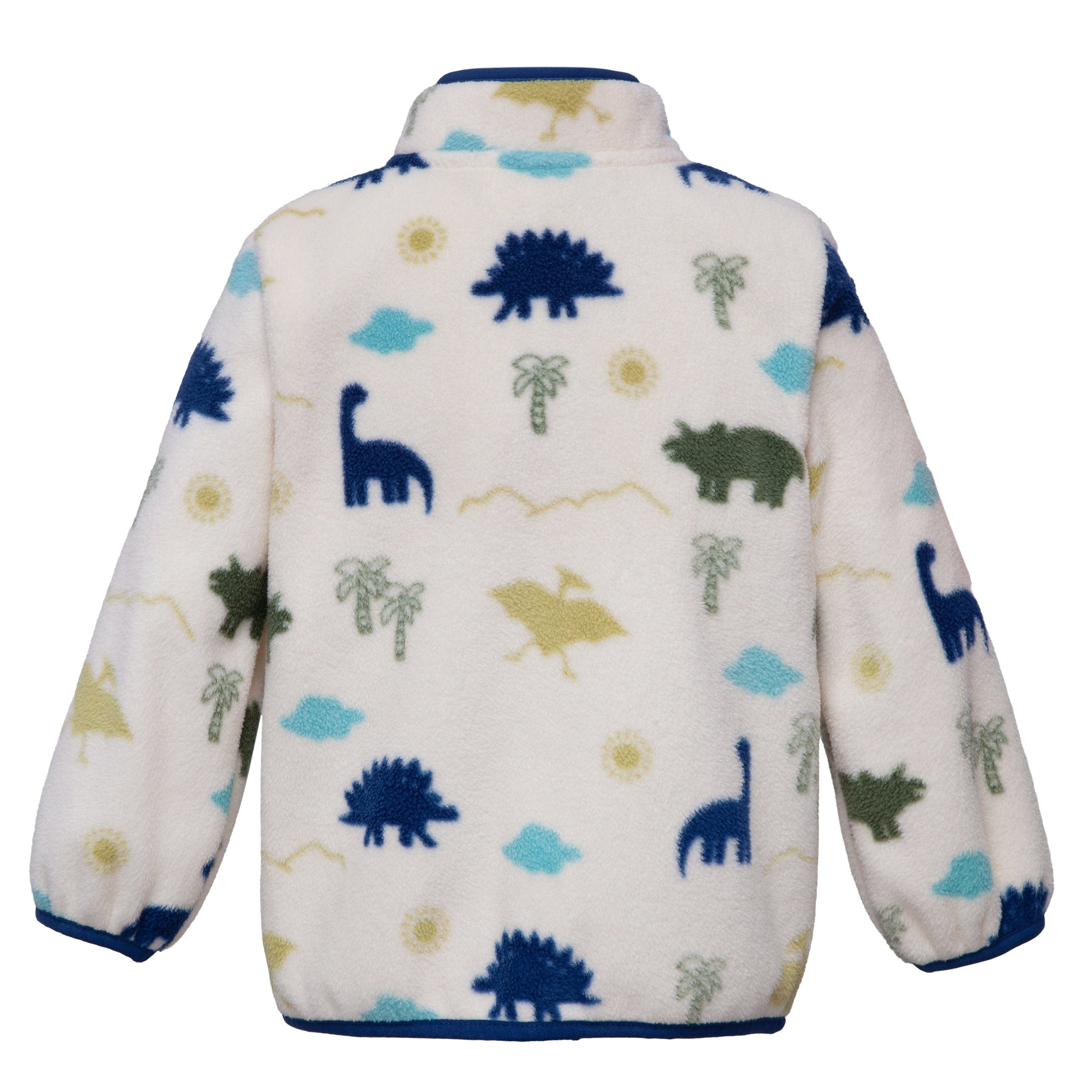 Toddler Fleece Jacket with Stand-Up Collar - Cream Dino Baby & Toddler Outerwear Rokka&Rolla