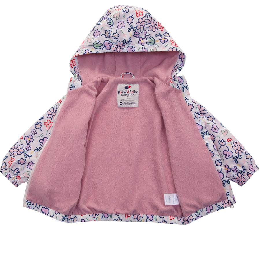 Toddler Gils' Cozy Comfort Full Zip Hooded Fleece Lined Lightweight Jacket Coats & Jackets Rokka & Rolla