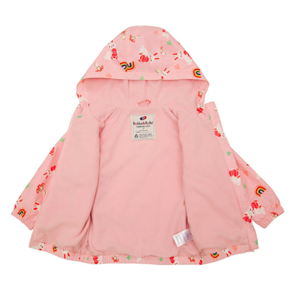 Toddler Gils' Cozy Comfort Full Zip Hooded Fleece Lined Windproof Lightweight Jacket - Rokka&Rolla