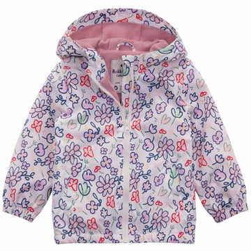 Toddler Gils' Cozy Comfort Full Zip Hooded Fleece Lined Windproof Lightweight Jacket Coats & Jackets Rokka & Rolla